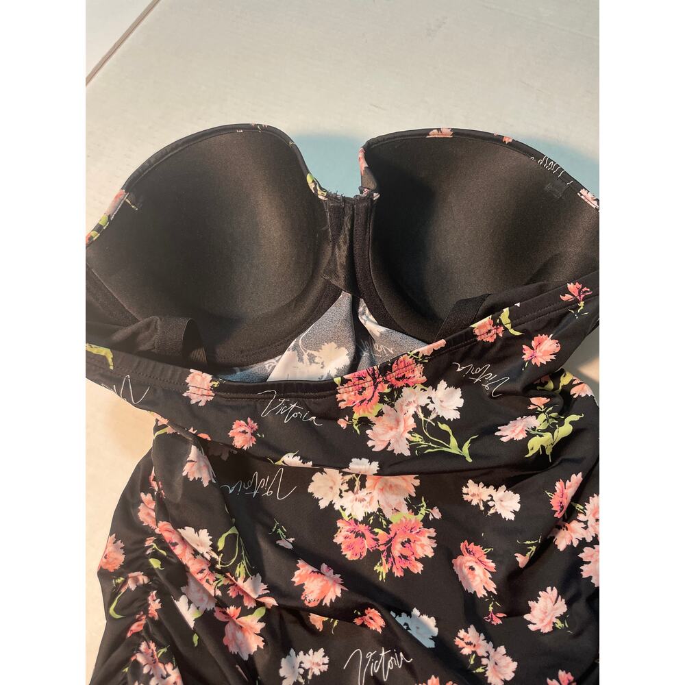 Victoria’s Secret Floral Black One-Piece tankini top, 38C - Picture 5 of 9
